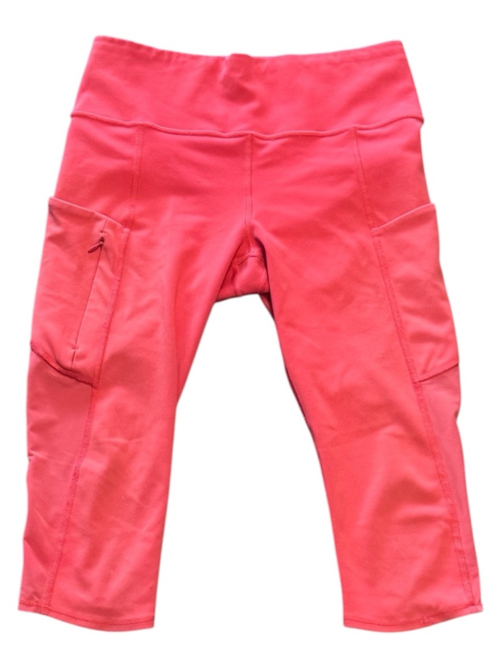 Pink Capri Leggings with Side Pockets